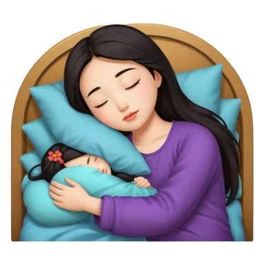 Sleeping Chinese woman cute  sticker
