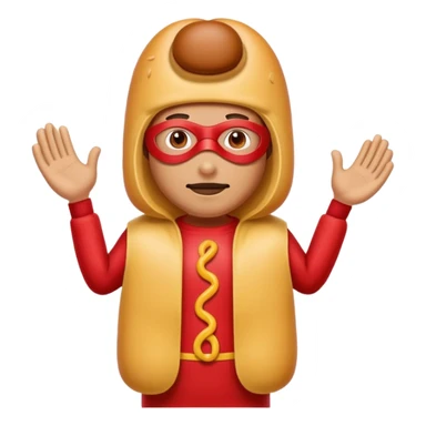a hero who wear Hotdog costume  with a hero mask  sticker