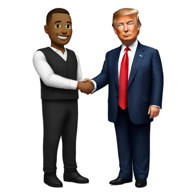trump shaking hand with elon musk sticker