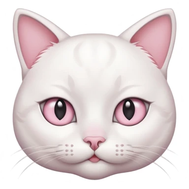 cute white cat with makeup on its face and a little bit of light pink sticker