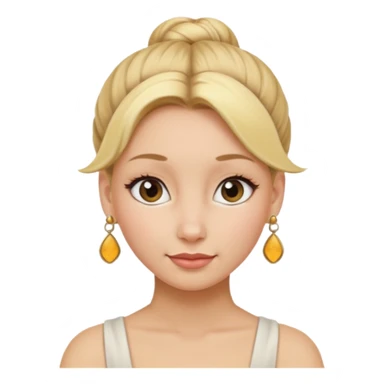 blonde woman with bun hair and earrings sticker