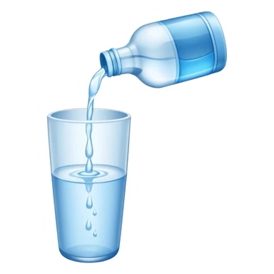 bottle of water pouring out NO GLAS! sticker