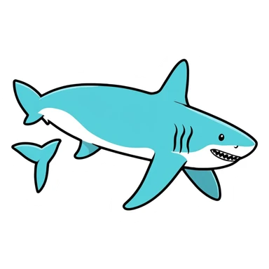 Shark shy  sticker