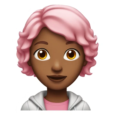 Girl with pink layered hair and brown eyes sticker