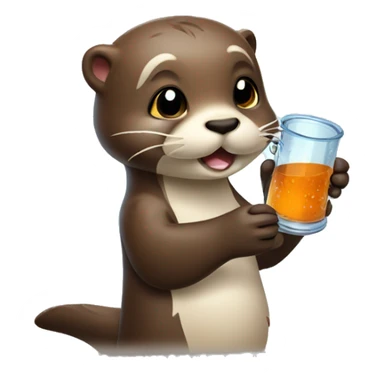 Cute otter holding beaker sticker