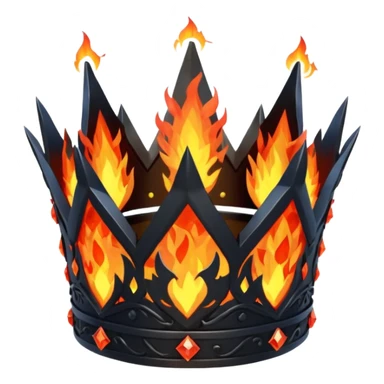 fantasy magic crown of fire and ash low poly sticker