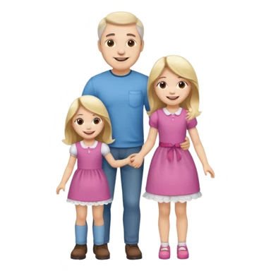 father and daughter playing dolls full body sticker
