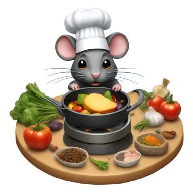 Rat cooking food sticker