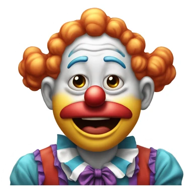 Clown crying and laughing at the same time while facepalming with hand over eyes because it is crying/laughing so much sticker