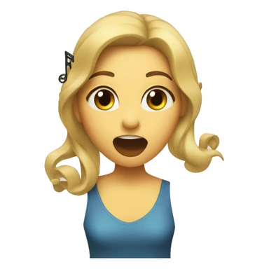 a girl singing with music notes coming out of her mouth sticker