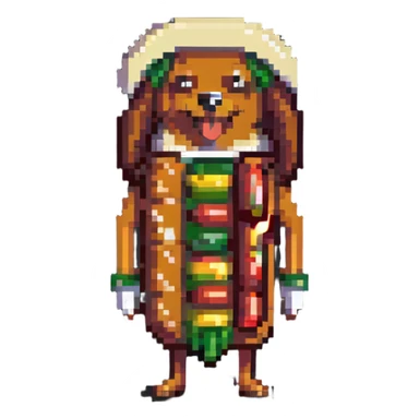 man dressed as a hot dog snack sticker