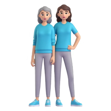 Create a 3D cartoon style illustration of a UI designer woman wearing cold colors such as blues, teals, and cool greys. Maintain the same 3D cartoon style as the reference image. Use a transparent background. sticker