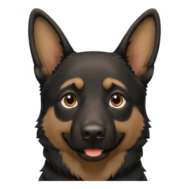 mostly black german shepherd happy face sticker