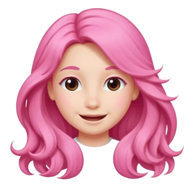 pink girl happy face sticker