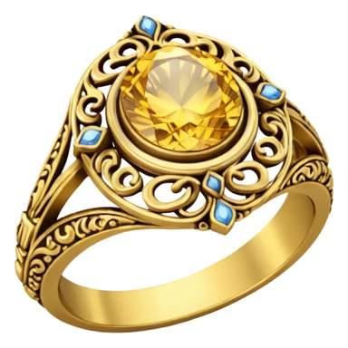 gold rococo ornate ring sticker