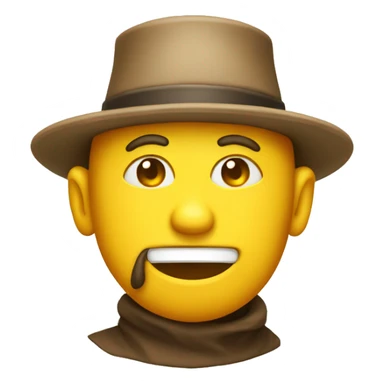 yellow face emoji with pilgrim hat sticker
