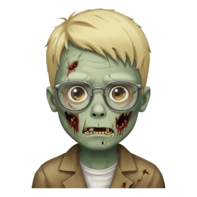 Zombie boy blonde with glasses pfp sticker