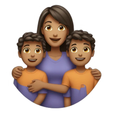Mom with two sons sticker
