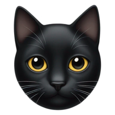 Black cat with one white stripe in the center of his face on his nose sticker