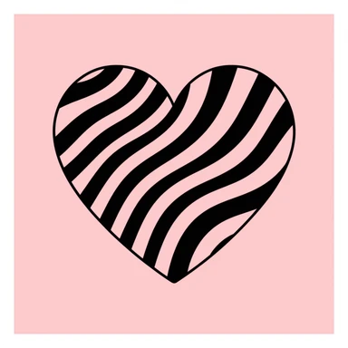 heart with a zebra stripe pattern sticker