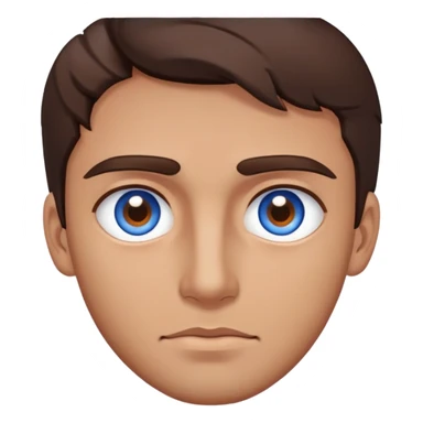 Man IOS, Blue eyes, heterochromia, brown hair, dark stare sticker