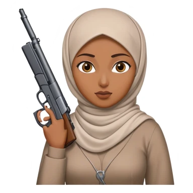Muslim with a hijab and gun sticker