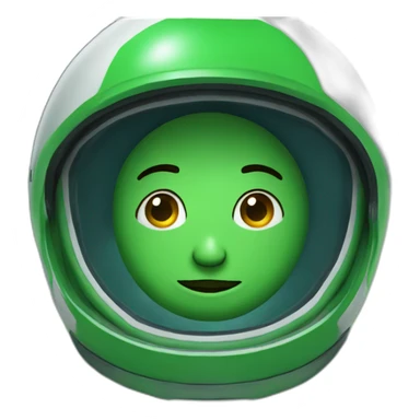 green extraterest with a beard in a space suit sticker