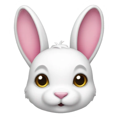 White rabbit with a pink bow sticker