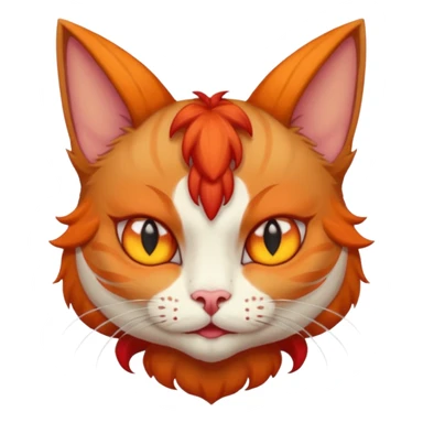 cat with red horns and bat wings sticker