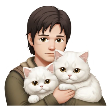 Daryl dixon snuggling white Persian cat  sticker