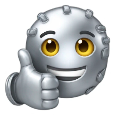 Silver glove thumbs up sticker
