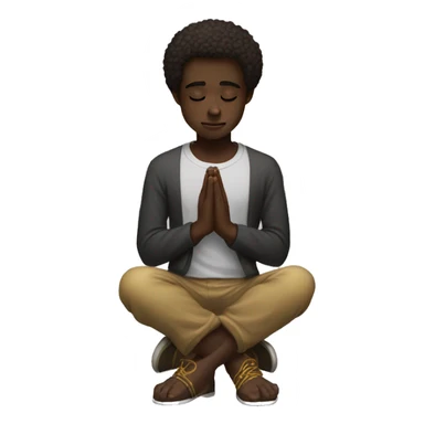 dark skinned on his knees praying sticker