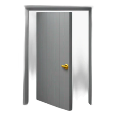 One gray wood open door perspective sticker