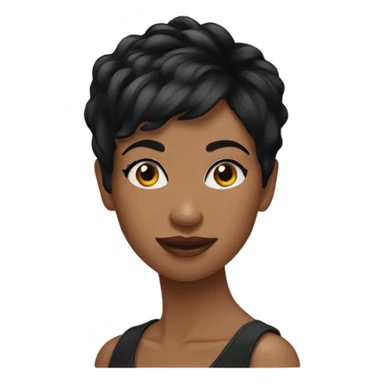 woman pixie cut black hair sticker
