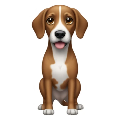 brown dog with black lines, long legs, a white spot on the muzzle and legs sticker