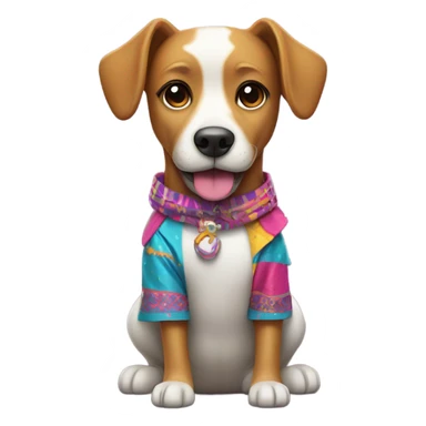 Dog wearing a costume  sticker