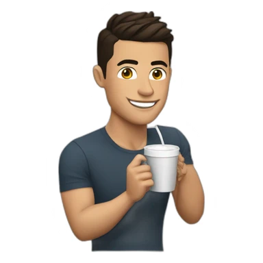 cristiano ronaldo drinking a coffe sticker