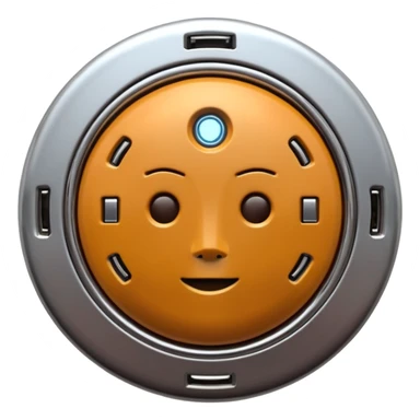 3D render of Data Port, futuristic cyborg aesthetic, fusion of organic skin and chrome metal, metallic socket embedded in dark brown skin, exposed wiring,emoji style, isolated on white background --v 6.0. sticker