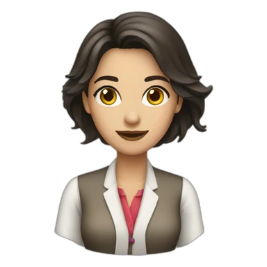 Brunette Woman tailor sticker