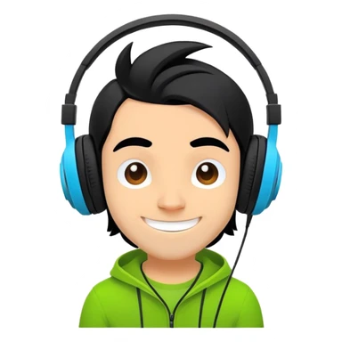 Sprunki character from Incredibox, cute cartoon mascot with headphones sticker