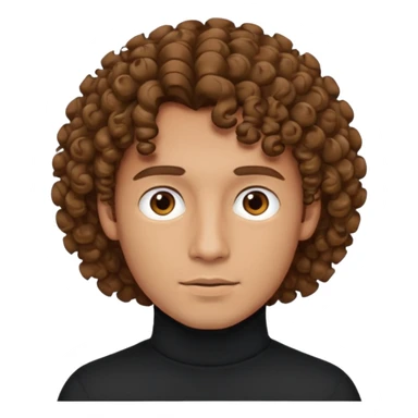 curly haired man in turtle neck sticker