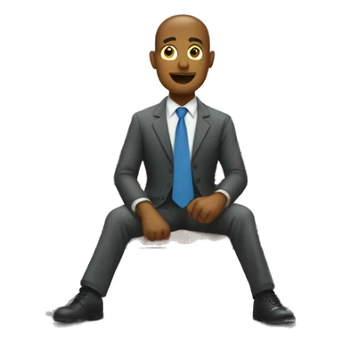 a man in tie sitting on a park bench sticker
