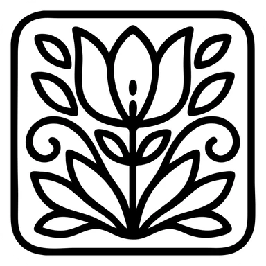 stencil pattern in African floral style sticker