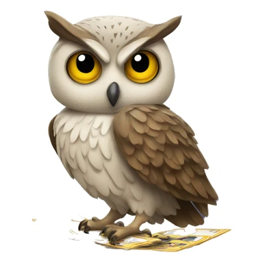 Owl with tarot cards  sticker
