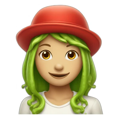  Frog girl in a red hat smiling sticker