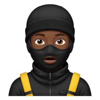 Black man in full ski mask sticker