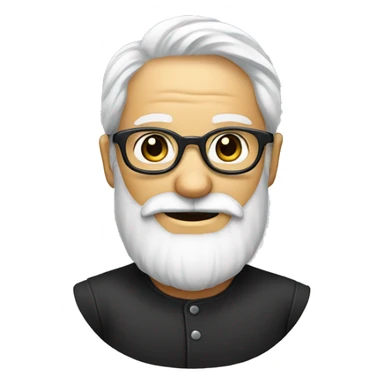 smiley white beard and round glasses sticker