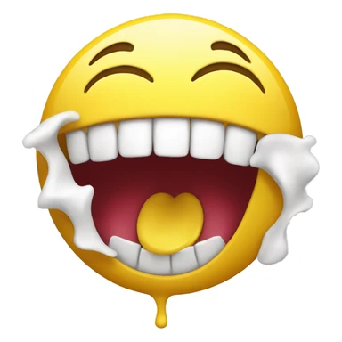 Smiley face licking it’s top teeth sticker