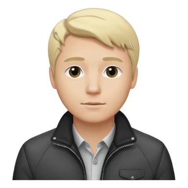 balck and white photo man blonde in jacket sticker