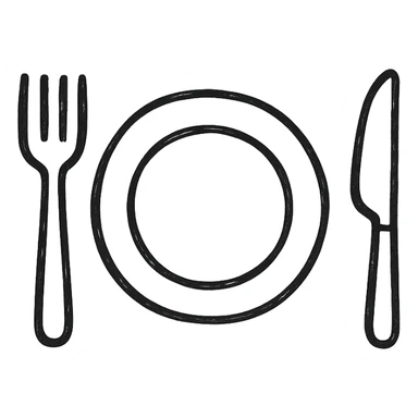 fork, plate and knife icon sticker